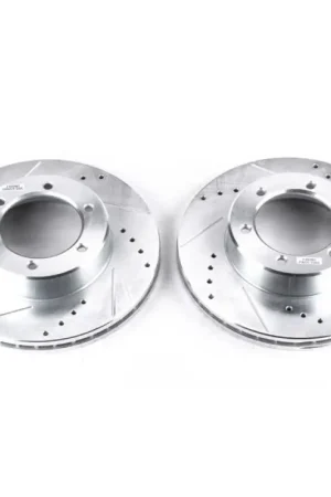 Weekend Sale Power Stop 91-96 Toyota 4Runner Front Evolution Drilled & Slotted Rotors - Pair