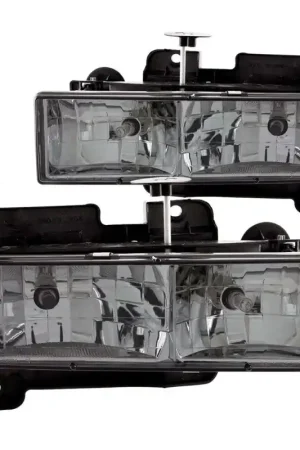 ANZO 1988-1998 Chevrolet C1500 Crystal Headlights w/ Smoke Lens Genuine