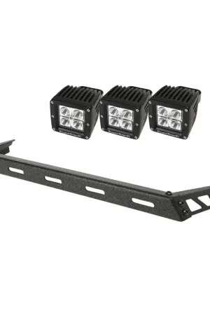 Rugged Ridge 07-18 Jeep Wrangler JK Black 3 Sqaure LED Hood Mounted Light Bar Kit Get Yours