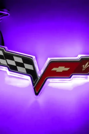 Free Shipping Oracle Chevrolet Corvette C6 Illuminated Emblem - Dual Intensity - UV/Purple
