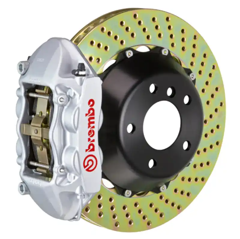 Free Delivery Brembo 17+ LC500/18+ LS500 Rear GT BBK 4 Piston Cast 380x28 2pc Rotor Drilled-Silver