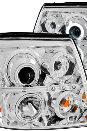 ANZO 2003-2006 Cadillac Escalade Projector Headlights w/ Halo Chrome (CCFL) (HID Compatible) Free Returns