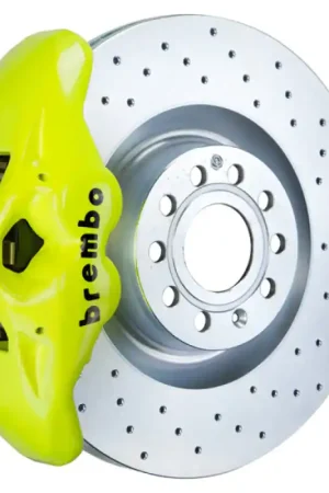 Exclusive Offer Brembo 14-20 A3 Front GT BBK 4 Piston Cast 345x30 1pc Rotor Drilled-Fluo. Yellow