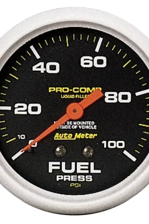 Autometer Liquid Filled Mechanical 2-5/8inch 100 PSI Fuel Pressure Gauge Deal