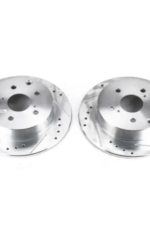 Premium Power Stop 09-10 Pontiac Vibe Rear Evolution Drilled & Slotted Rotors - Pair
