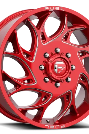 New Release Dually Wheels 20X8.25 Runner Dually D742 8 On 210 Candy Red Milled 154.3 Bore 105 Offset 8 Spoke Front Dually Fuel Off Road Wheels
