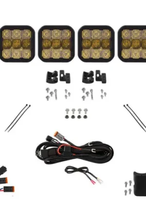 Exclusive Offer Diode Dynamics SS5 Grille CrossLink Lightbar Kit for 2019-Present Ram - Yellow Pro Combo