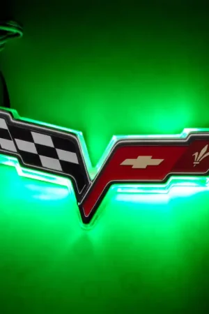 Popular Oracle Chevrolet Corvette C6 Illuminated Emblem - Dual Intensity - Green