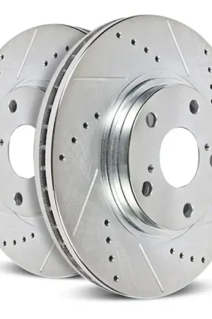 Seasonal Sale Power Stop 20-21 Lincoln Aviator Front Drilled & Slotted Rotor (Pair)
