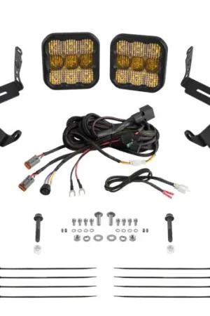 Diode Dynamics 14-18 Polaris RZR XP Stage Series SS5 A-Pillar Pod Kit - Pro Yellow Combo Special Discount