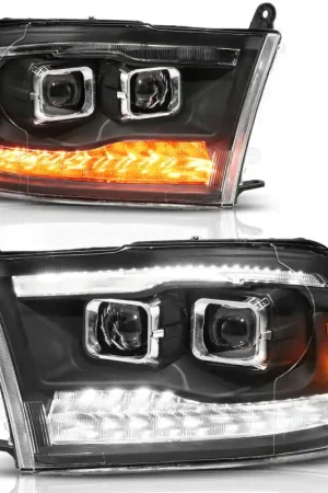 Get Yours ANZO 09-19 Dodge RAM 1500 / 10-18 2500/3500 LED Proj Headlights SeqSig Black - Pair