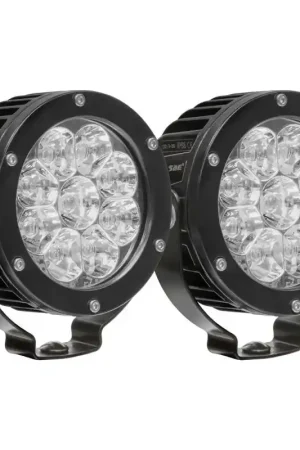 Express Delivery Westin Axis LED Auxiliary Light 4.75 inch Round Flood w/3W Osram (Set of 2) - Black