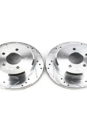 Power Stop 1993 Ford Mustang Front Evolution Drilled & Slotted Rotors - Pair Modern