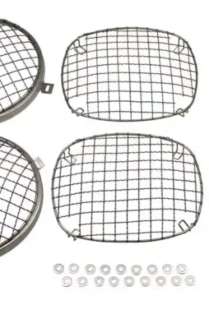 Hot Deal Kentrol 76-86 Jeep Wire Mesh Guard Set 6 Pieces CJ - Polished Silver