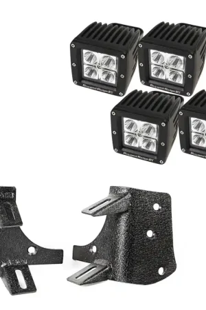 Rugged Ridge 97-06 Jeep Wrangler TJ/LJ 3in Square Dual A-Pillar LED Kit Latest