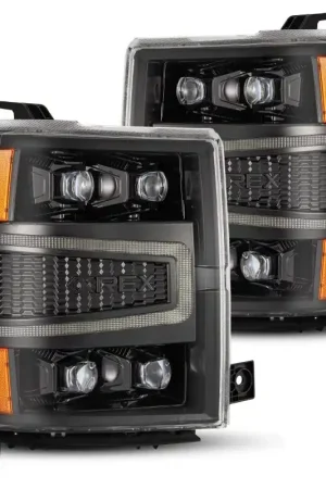 Super Sale AlphaRex 04-15 Chevy 1500 NOVA-Series LED Proj Headlights Alpha BL w/Activ Light/Seq Signal & SB DRL