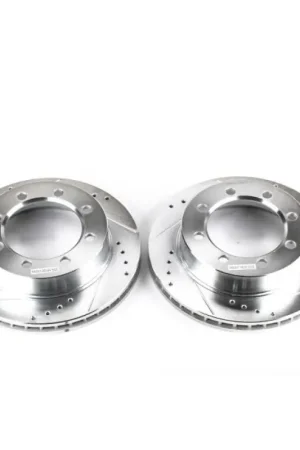 Money Back Guarantee Power Stop 95-99 Ford F-250 Front Evolution Drilled & Slotted Rotors - Pair