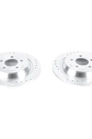 Same Day Shipping Power Stop 15-19 Ford Mustang Rear Evolution Drilled & Slotted Rotors - Pair