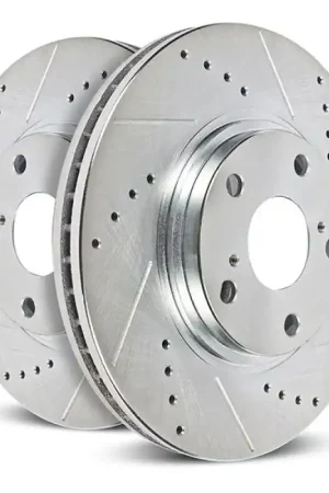 Power Stop 23-24 Ford F-450 Super Duty Rear Right Drilled & Slotted Rotor Exclusive