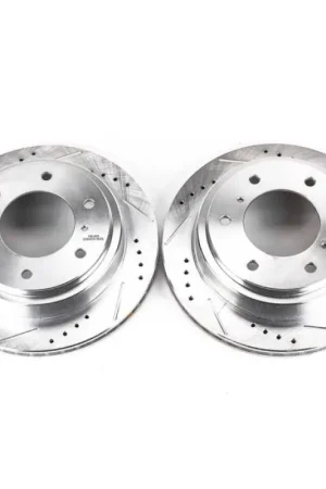 New Arrival Power Stop 00-06 Mitsubishi Montero Rear Evolution Drilled & Slotted Rotors - Pair