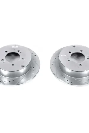 Buy Direct Power Stop 09-15 Mitsubishi Lancer Rear Evolution Drilled & Slotted Rotors - Pair