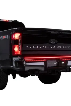 Grab Now Putco 2024 Ford SuperDuty F-250 60In Direct Fit Red Blade Kit Tailgate Bars w/ LED Taillamps