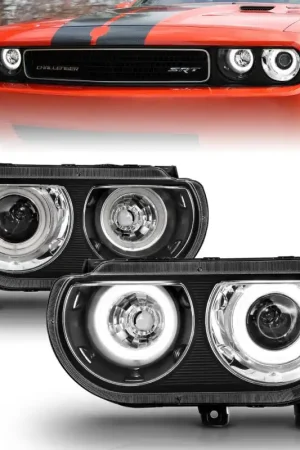 Special Discount ANZO 2008-2014 Dodge Challenger Projector Headlights w/ Halo Black (CCFL)
