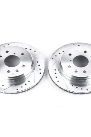 Power Stop 86-91 Mazda RX-7 Rear Evolution Drilled & Slotted Rotors - Pair Bargain