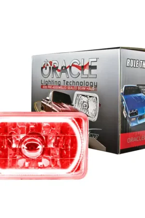 Top Pick Oracle Pre-Installed Lights 4x6 IN. Sealed Beam - Red Halo
