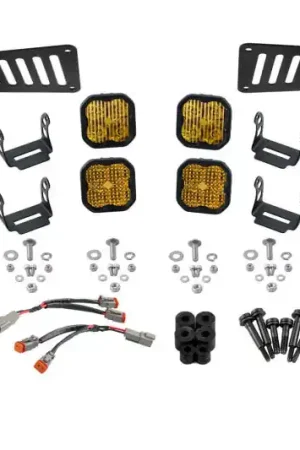 Diode Dynamics 18-21 Jeep JL Wrangler/Gladiator SS3 Cowl LED Bracket Kit - Yellow Pro Top Pick