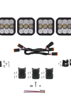 Diode Dynamics SS5 Sport Universal CrossLink 4-Pod Lightbar - White Combo Direct From Factory