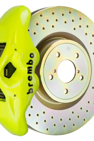 Affordable Brembo 12-16 FR-S Front GT BBK 4 Piston Cast 326 x30 1pc Rotor Drilled- Fluo. Yellow