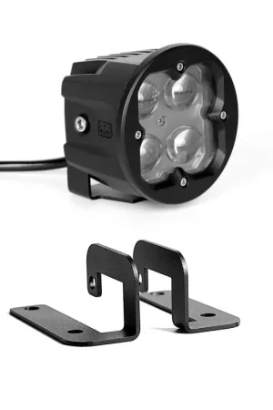 XK Glow Round XKchrome 20w LED Cube Light w/ RGB Accent Light - Fog Beam w/Fog Light Bracket Direct From Factory