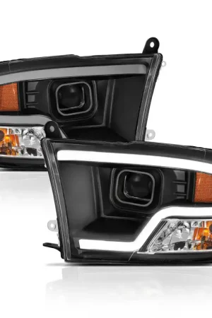 Get Yours ANZO 09-18 Dodge Ram 1500 Plank Style Projector Headlights Black w/ Halo