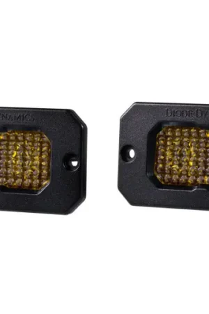 Final Sale Diode Dynamics Stage Series 2 In LED Pod Sport - Yellow Flood Flush ABL (Pair)