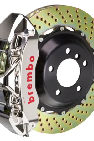 Warranty Included Brembo 15-21 GTI Front GTR BBK 6 Piston Billet 355x32 2pc Rotor Drilled- Nickel