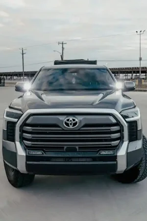 Affordable Cali Raised 2022+ Toyota Tundra Low Profile Ditch Light Brackets Kit - Amber Led Pods/No Switch