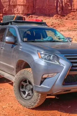 Place Order Cali Raised 10-22 Lexus GX 460 Low Profile LED Ditch Light Brackets Kit - 2 3.5 In Round Cannon Pod