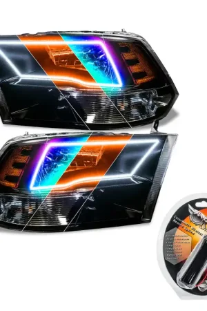 Oracle Lighting 09-18 RAM 1500 Sport Halo Headlights - Blk Housing w/RF Controller Final Sale