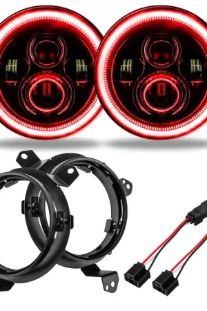 Oracle Jeep Wrangler JL/Gladiator JT 7in. High Powered LED Headlights (Pair) - Red Today Only