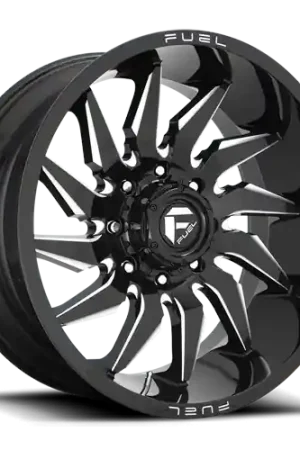 Aluminum Wheels 24X12 Saber D744 8 On 180 Gloss Black Milled 124.3 Bore -44 Offset Fuel Off Road Wheels Money Back Guarantee
