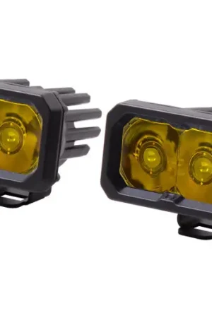 Limited Edition Diode Dynamics Stage Series 2 In LED Pod Sport - Yellow Spot Standard ABL (Pair)