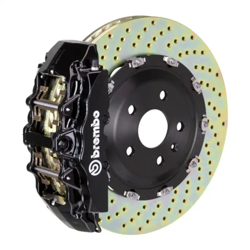 Clearance Brembo 12-18 A6 3.0T/12-18 A7 3.0T Front GT BBK 6 Piston Cast 380x34 2pc Rotor Drilled-Black