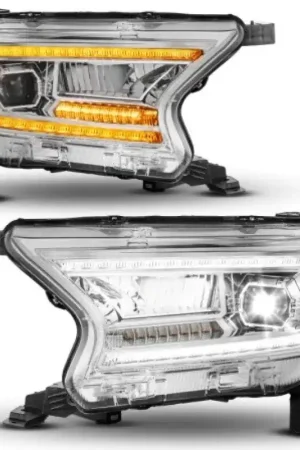 ANZO 19-23 Ford Ranger (Factory Halogen Models) Full LED Proj Headlights DRL/SeqSig Chrome - Pair Cheap