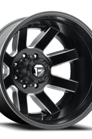 Dually Wheels 22X8.3 Maverick Dually D538 8 On 170 Black Milled 125.1 Bore -201 Offset 7 Spoke Outer Dually Fuel Off Road Wheels Premium