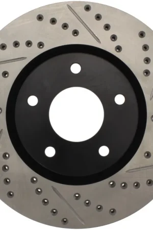 Wholesale StopTech 1/02-05 Infiniti G35 (alloy disc) / 6/02-05 Nissan 350Z Slotted & Drilled Left Front Rotor