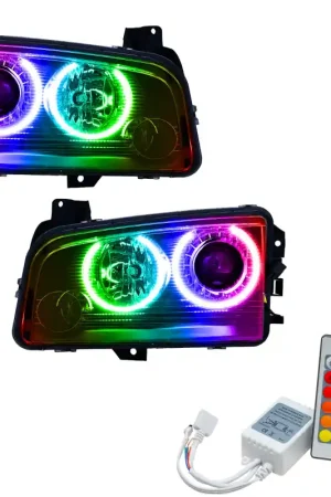 Hassle-Free Returns Oracle 08-10 Dodge Charger SMD HL (HID) - ColorSHIFT w/ Simple Controller