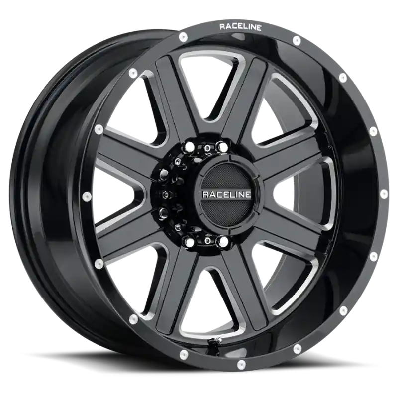 Raceline 940M Hostage 17x9in / 6x139.7 BP / 0mm Offset / 106.1mm Bore - Black & Milled Wheel Bargain