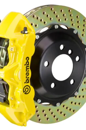 Brembo 07-15 TT 2.0T Front GT BBK 6 Piston Cast 355x32 2pc Rotor Drilled- Yellow Secure Checkout