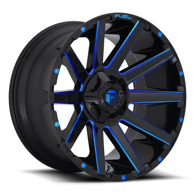 Aluminum Wheels 20X9 Contra D644 8 On 170 Gloss Blue Milled 125.1 Bore 1 Offset Multi Spoke Fuel Off Road Wheels Low Price
